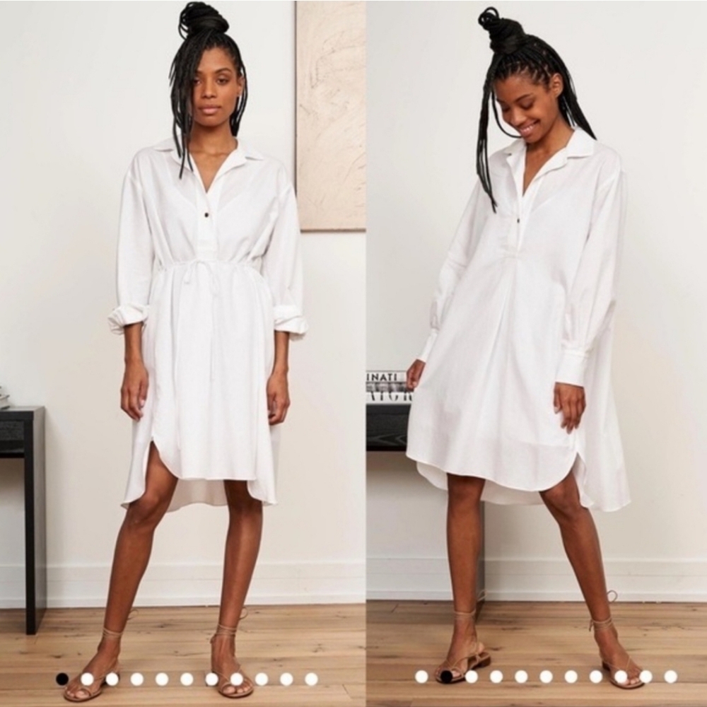 La Ligne White Collared Shirt Dress